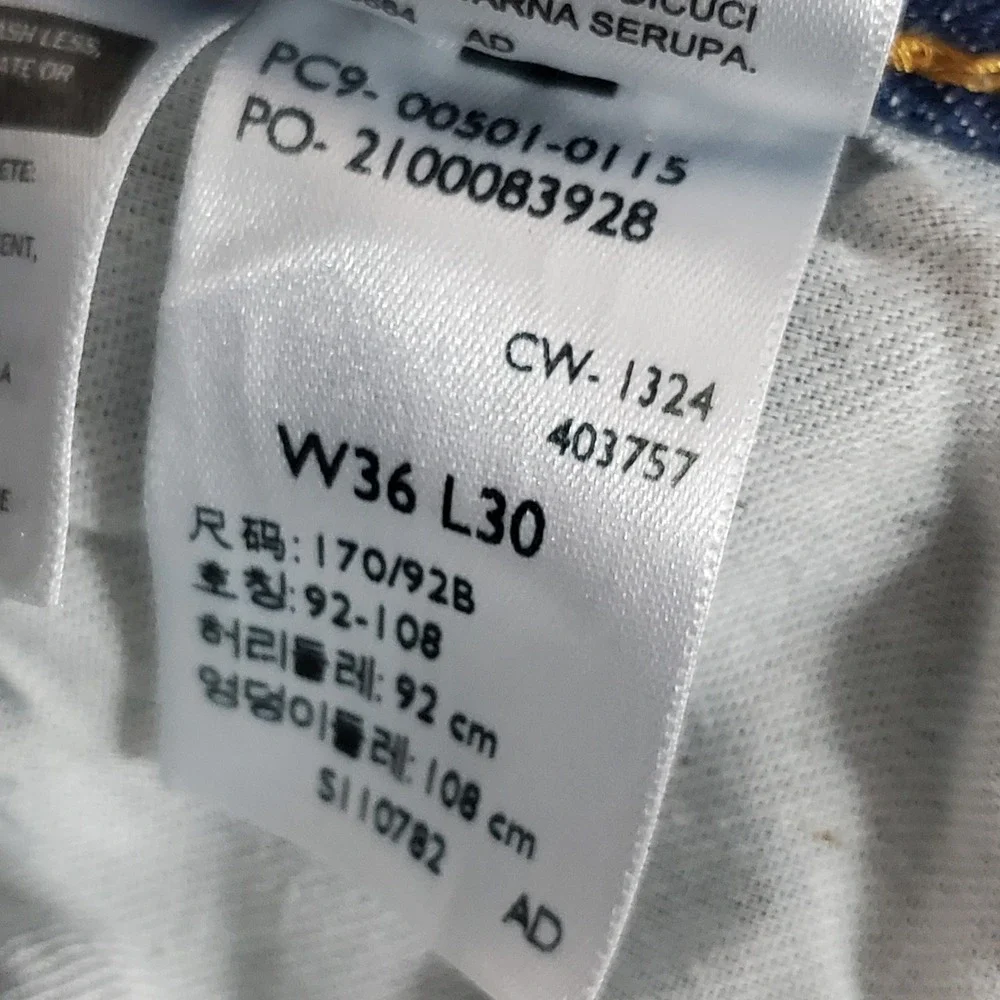 Levi's 501 Men Jeans 36X30 Blue Denim Original Fit Straight Leg 29